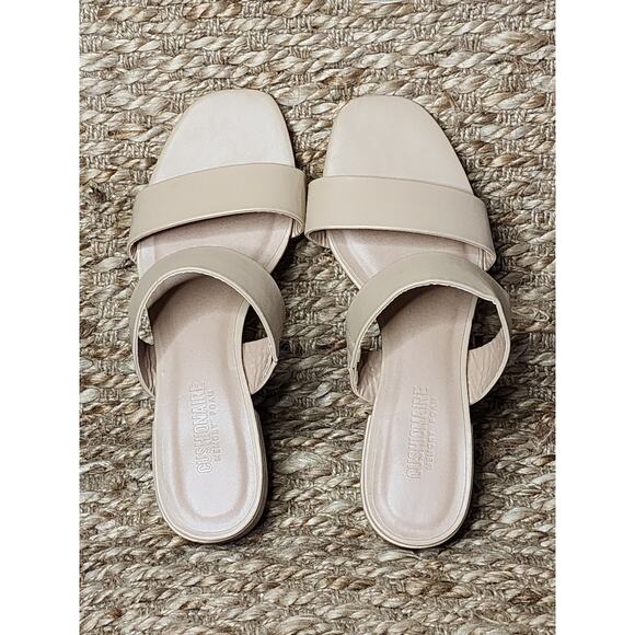 New Cushionaire Nolita Two Band Dress Sandal Nude Beige Size 9 M - Picture 11 of 12
